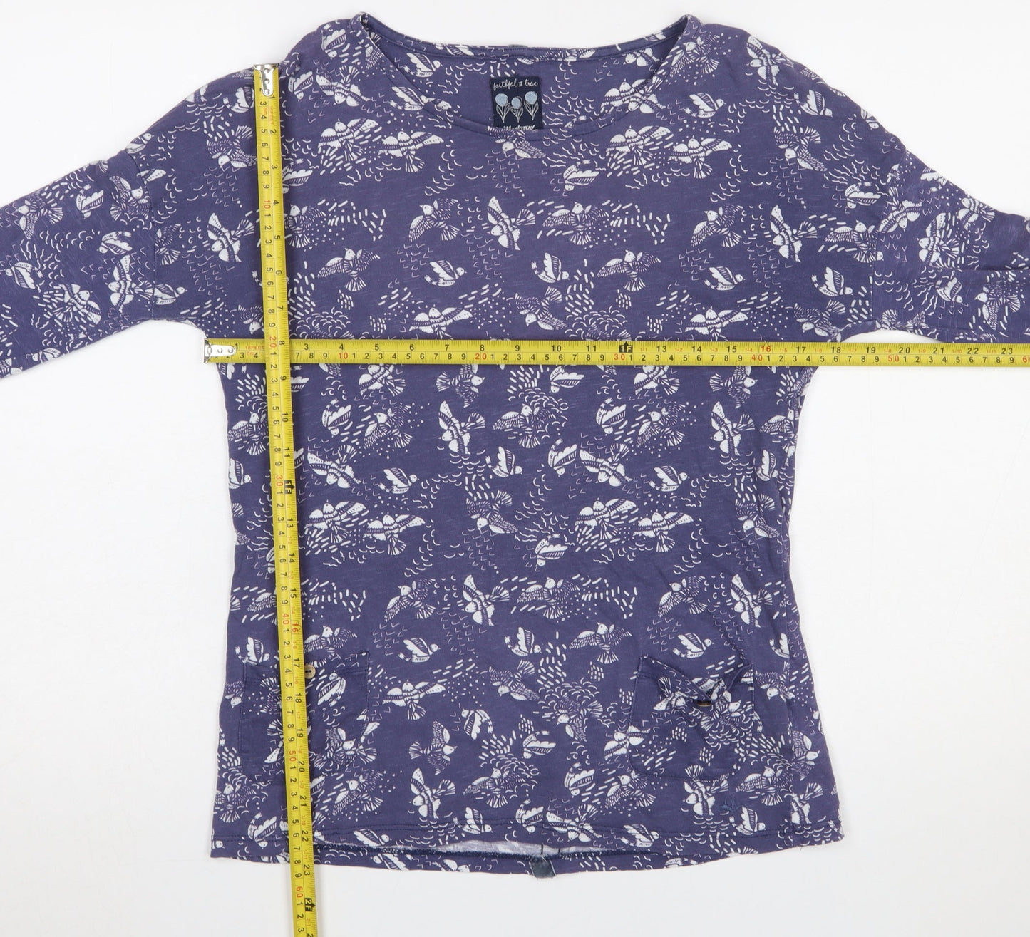 Womens UK Size 12 Mantaray Purple Basic T-Shirt