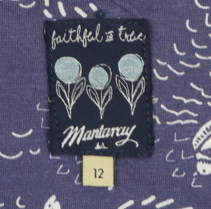 Womens UK Size 12 Mantaray Purple Basic T-Shirt