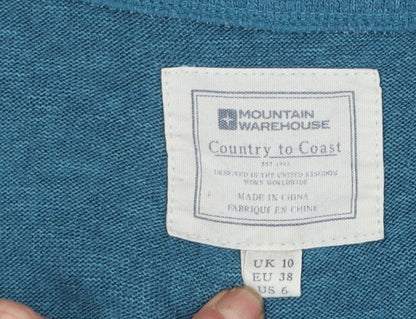 Womens UK Size 10 Mountain Warehouse Blue Basic T-Shirt