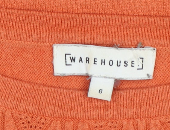 Womens UK Size 6 Warehouse Orange Pullover Jumper