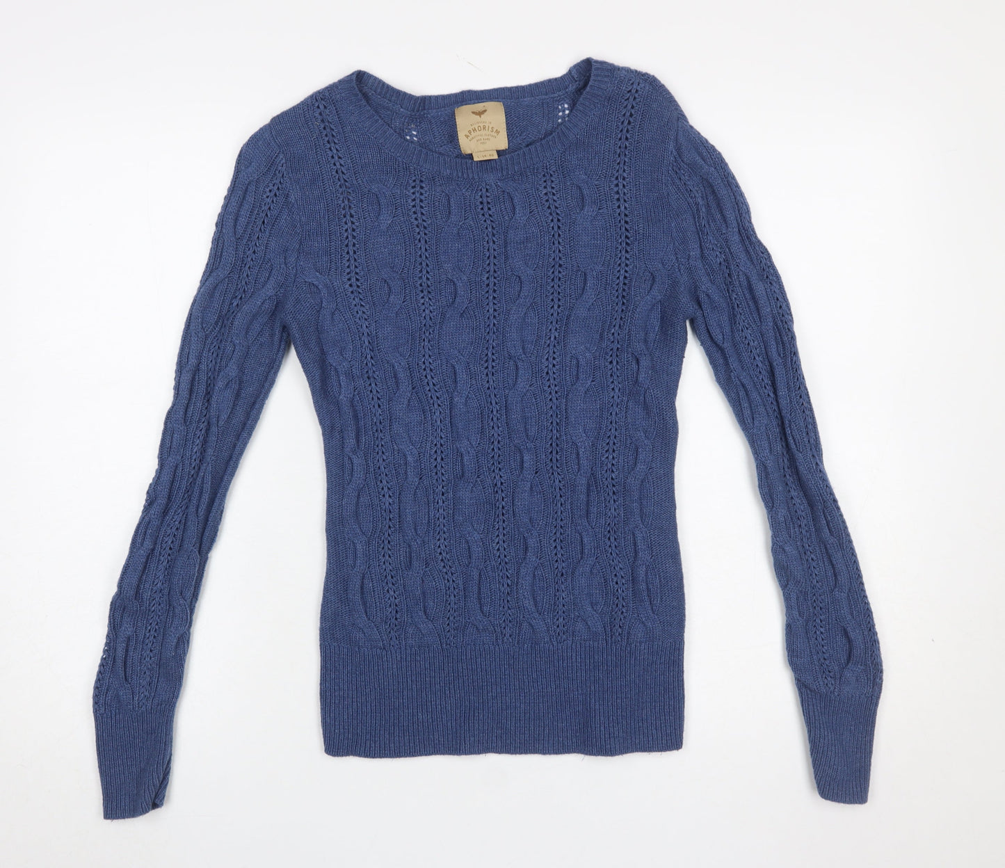Womens UK Size L Aphorism Blue Pullover Jumper
