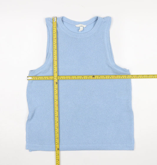 Womens UK Size 12 H&M Blue Basic Tank