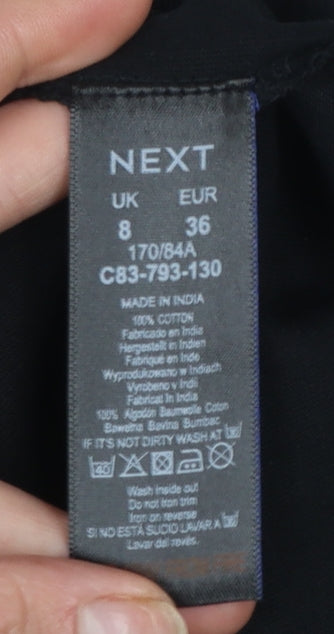 Womens UK Size 8 NEXT Black Basic T-Shirt