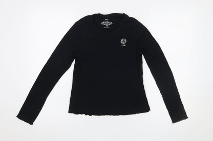 Girls UK Size 13-14 Years Marks and Spencer Black Basic T-Shirt