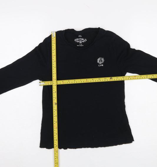 Girls UK Size 13-14 Years Marks and Spencer Black Basic T-Shirt