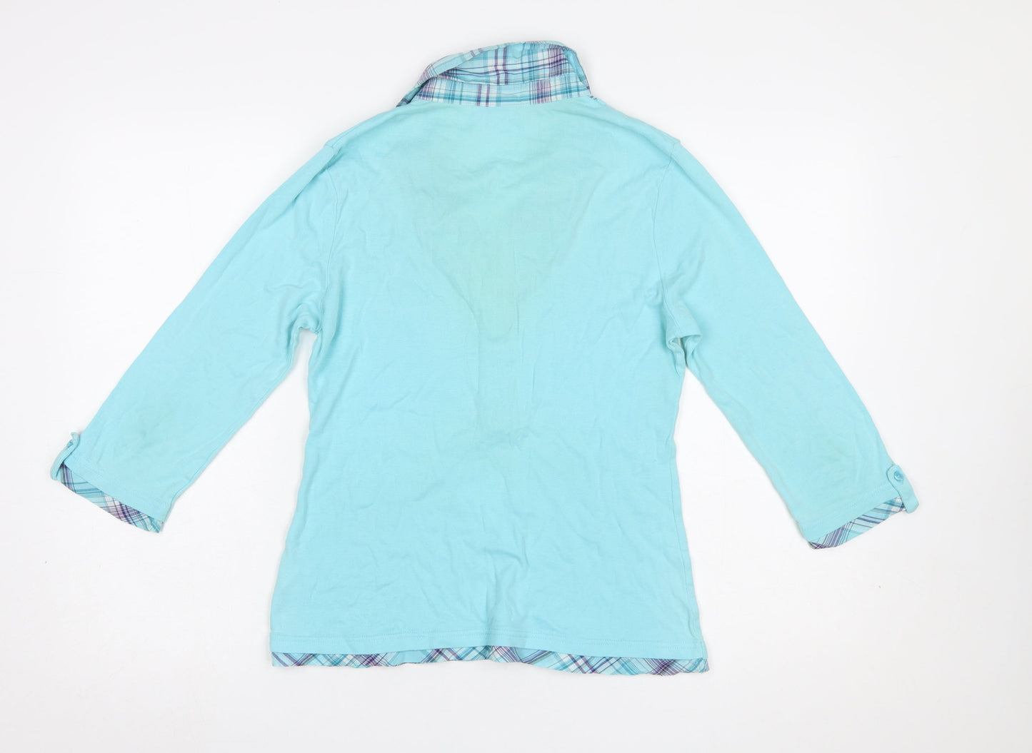 Womens UK Size 10 Cotton Traders Blue Basic Blouse