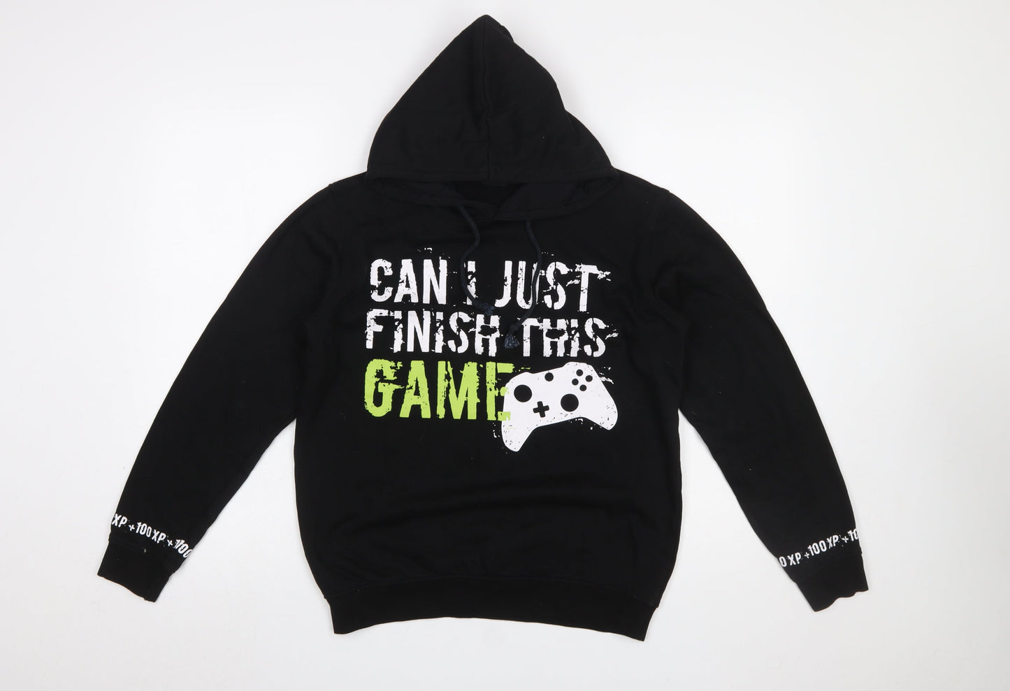 Boys UK Size 13-14 Years City Comfort Black Pullover Hoodie