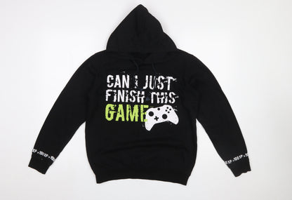 Boys UK Size 13-14 Years City Comfort Black Pullover Hoodie
