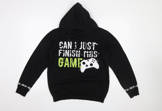 Boys UK Size 13-14 Years City Comfort Black Pullover Hoodie
