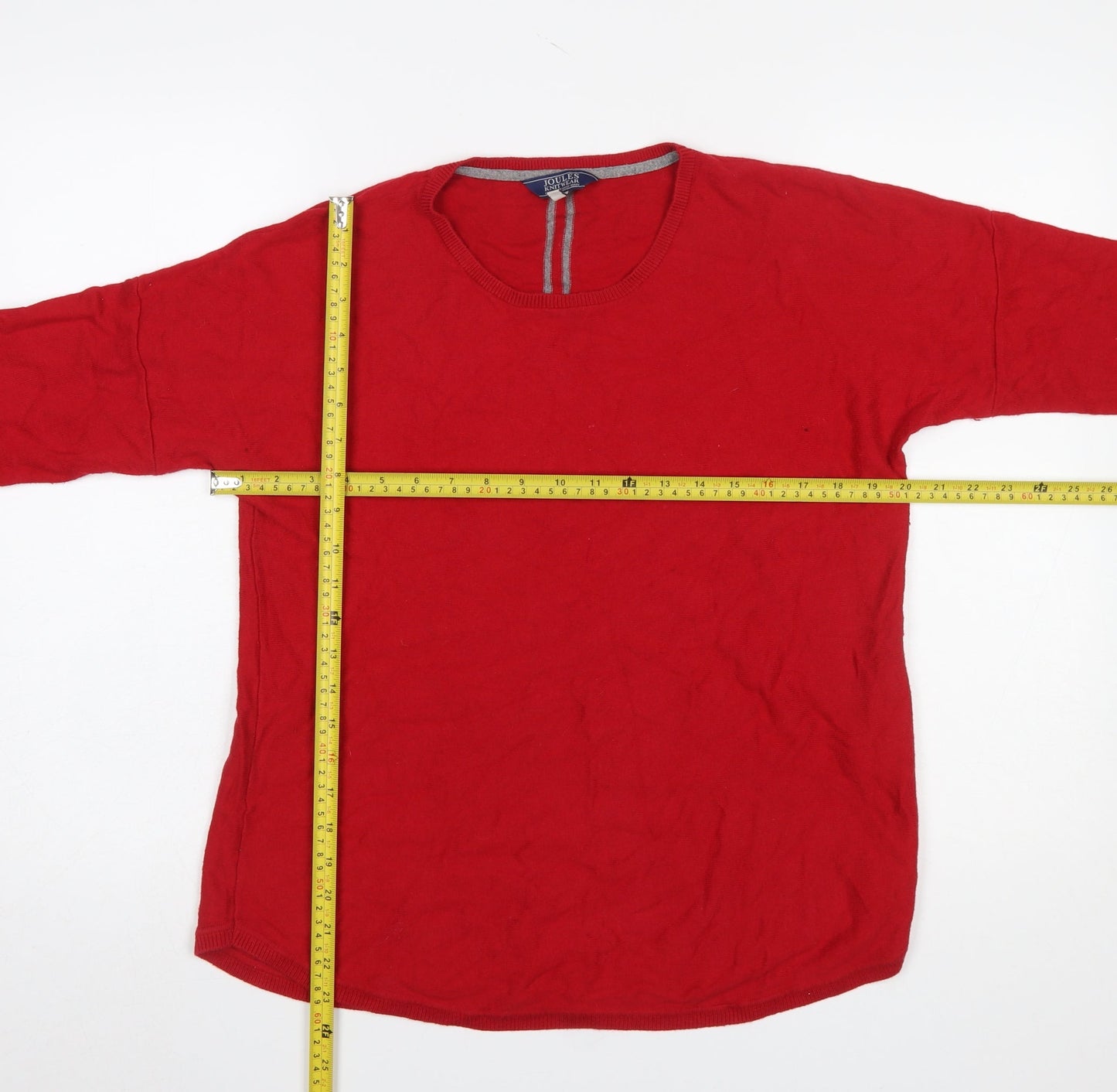 Womens UK Size 12 Joules Red Pullover Jumper
