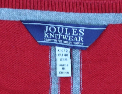 Womens UK Size 12 Joules Red Pullover Jumper