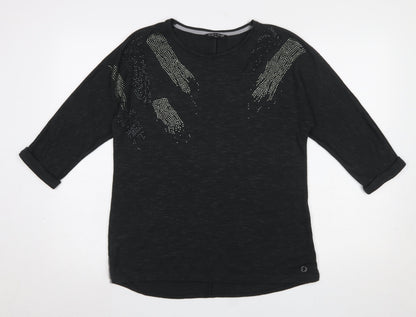Womens UK Size 10/12 Viz a Viz Black Pullover Jumper