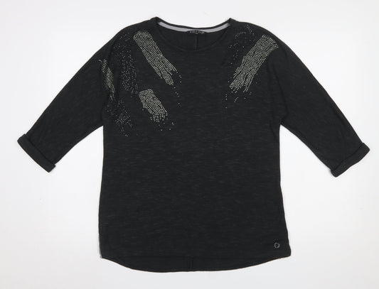 Womens UK Size 10/12 Viz a Viz Black Pullover Jumper