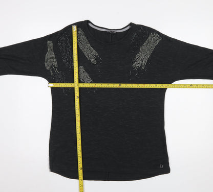 Womens UK Size 10/12 Viz a Viz Black Pullover Jumper