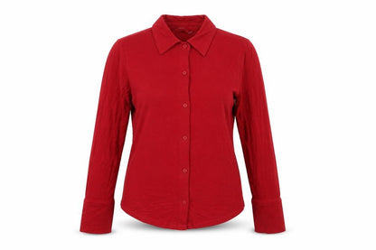 Womens UK Size XS Mango Red Basic Button-Up