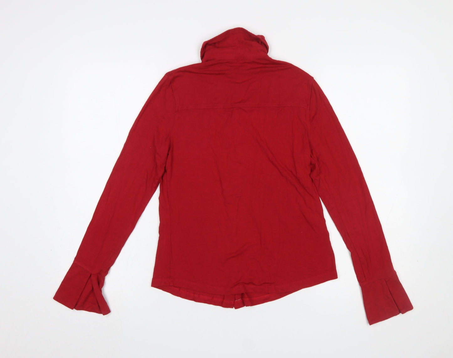 Womens UK Size XS Mango Red Basic Button-Up