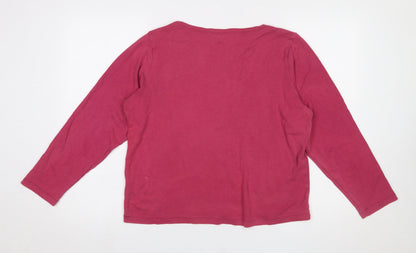Cotton Traders Women’s Pink Long Sleeve Basic Cotton T-Shirt Size 20