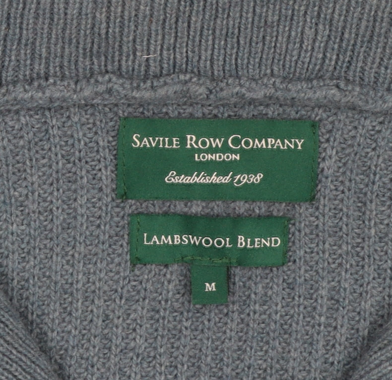 Mens UK Size M Savile Row Company Blue Pullover Jumper