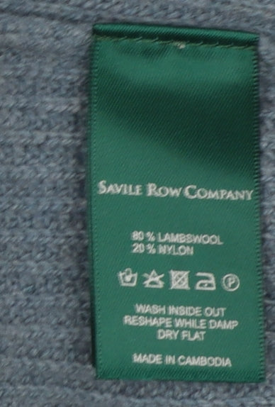 Mens UK Size M Savile Row Company Blue Pullover Jumper