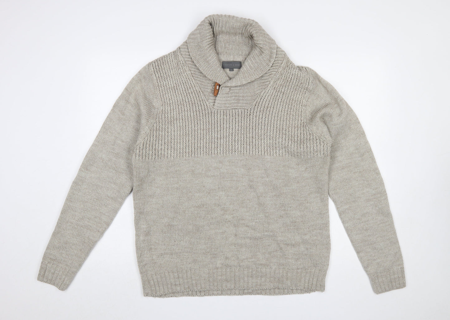 Mens UK Size 2XL Carter & Rise Beige Pullover Jumper
