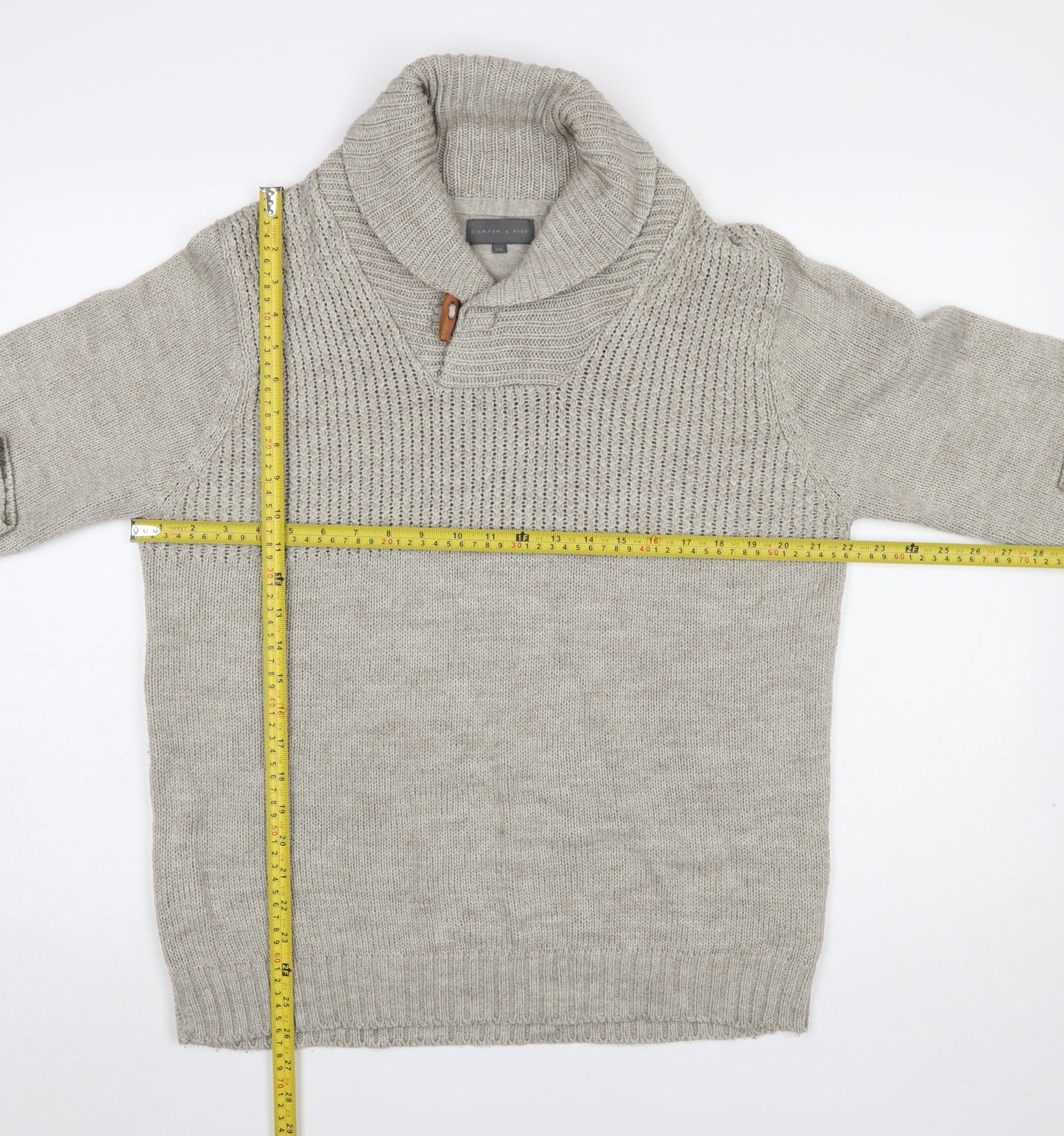 Mens UK Size 2XL Carter & Rise Beige Pullover Jumper
