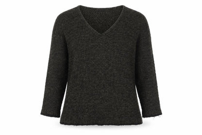 H&M Womens Green Chunky-Knit V-Neck Long Sleeve Pullover Jumper Size M