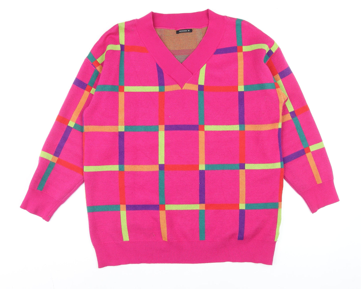 Womens UK Size 14 Roman Pink Pullover Jumper