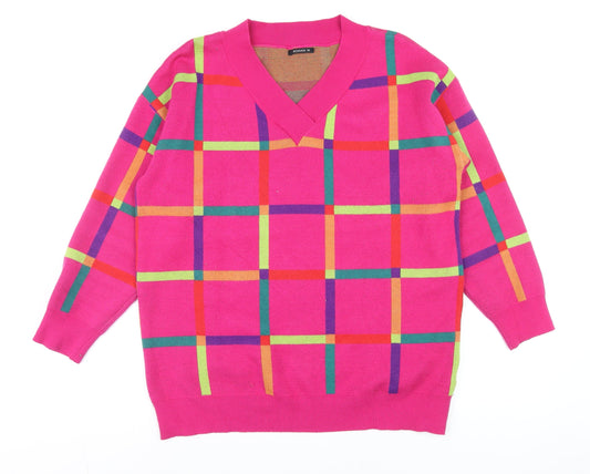 Womens UK Size 14 Roman Pink Pullover Jumper