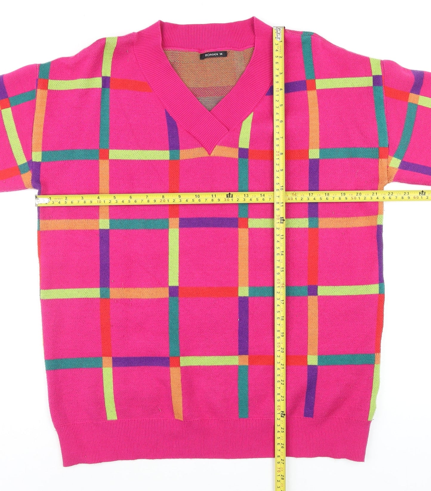 Womens UK Size 14 Roman Pink Pullover Jumper
