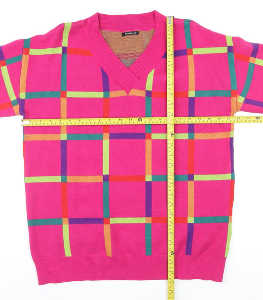 Womens UK Size 14 Roman Pink Pullover Jumper