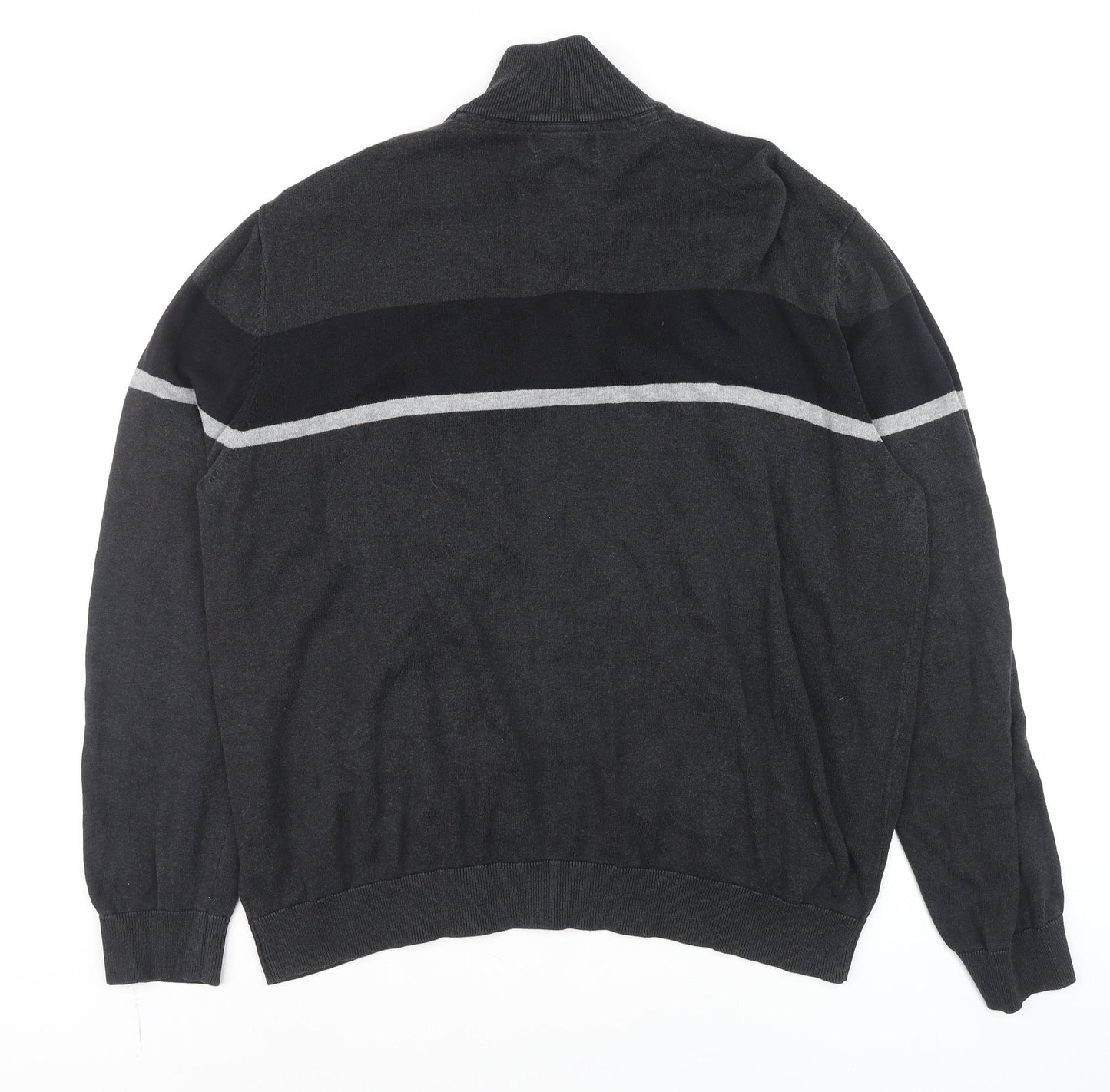 Mens UK Size 2XL TU Grey 1/2 Zip Jumper