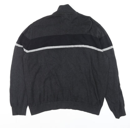 Mens UK Size 2XL TU Grey 1/2 Zip Jumper