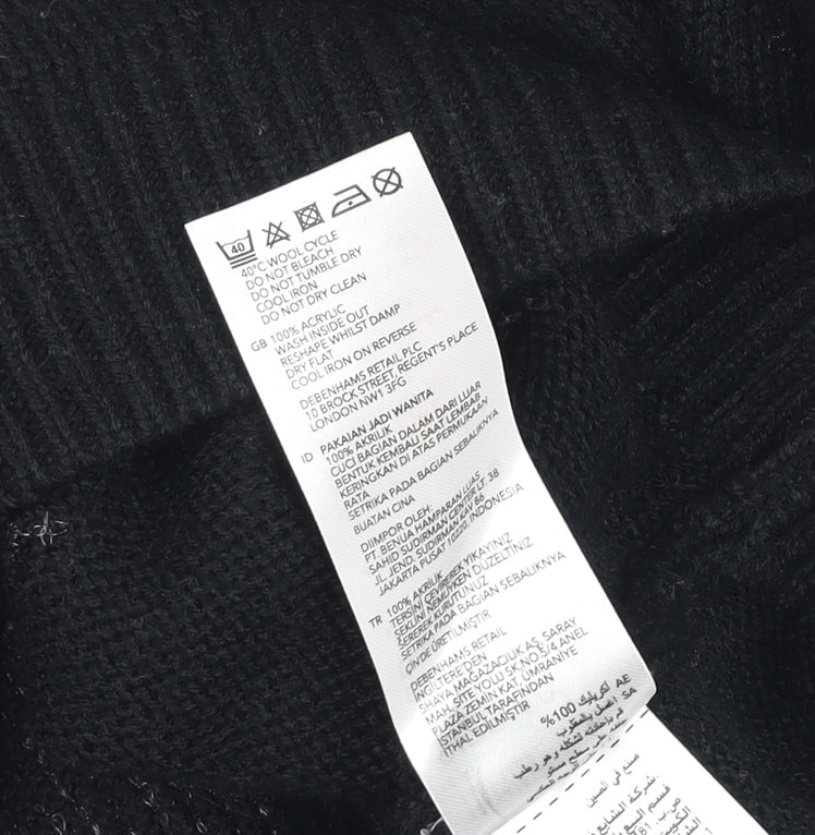 Womens UK Size 10 Red Herring Black Pullover Jumper