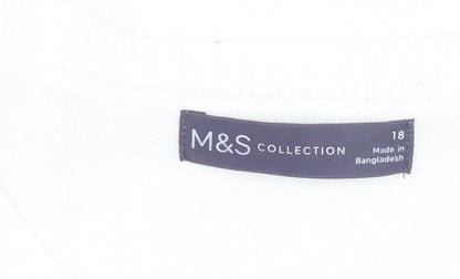 Marks and Spencer Women Ivory Size 18 Rhinestone Star Jumper
