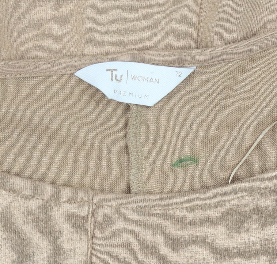 Womens UK Size 12 TU Beige Tunic Blouse