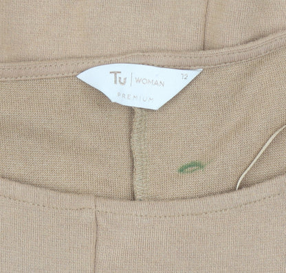 Womens UK Size 12 TU Beige Tunic Blouse