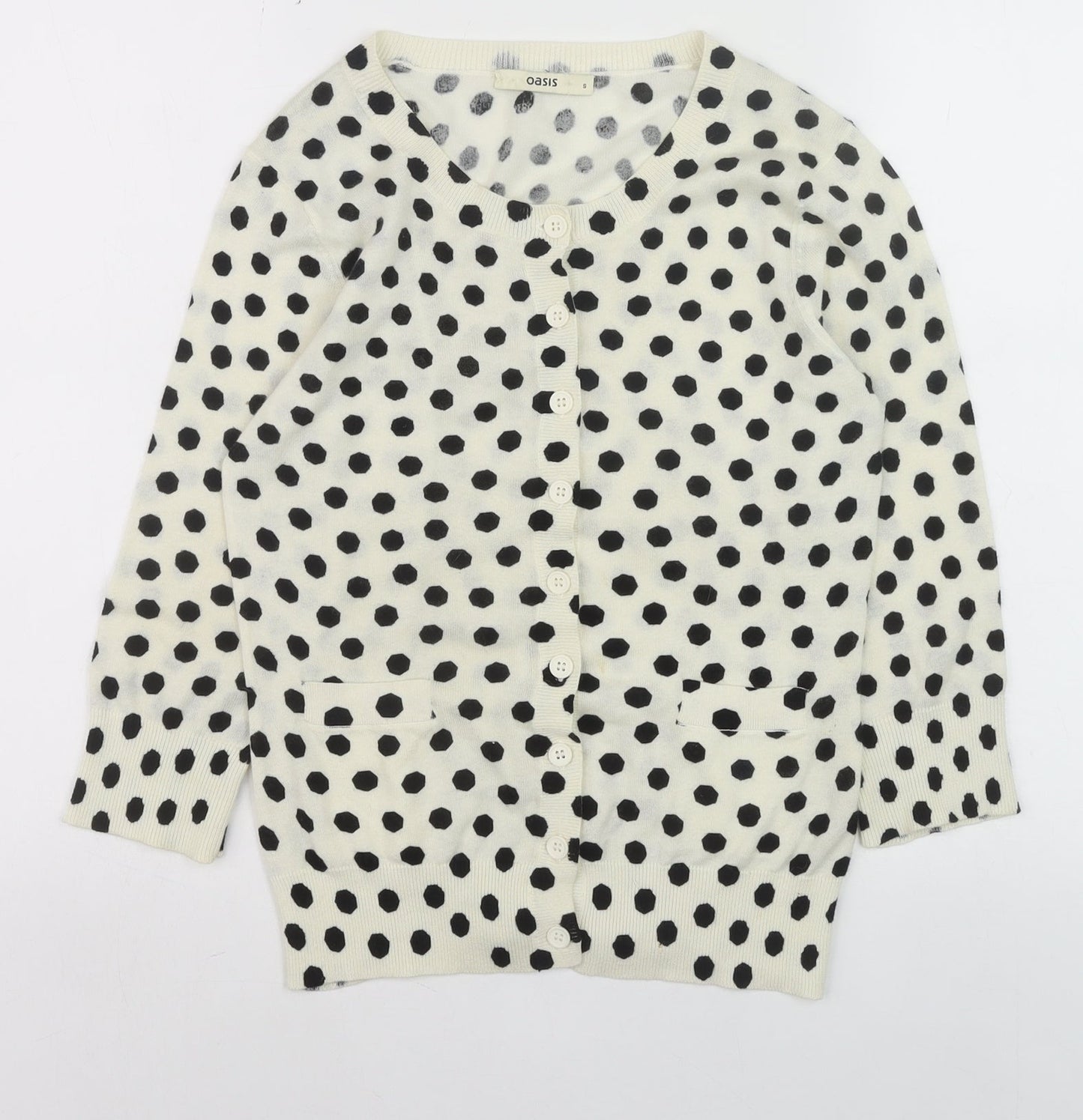 Womens UK Size S Oasis Ivory Cardigan Jumper