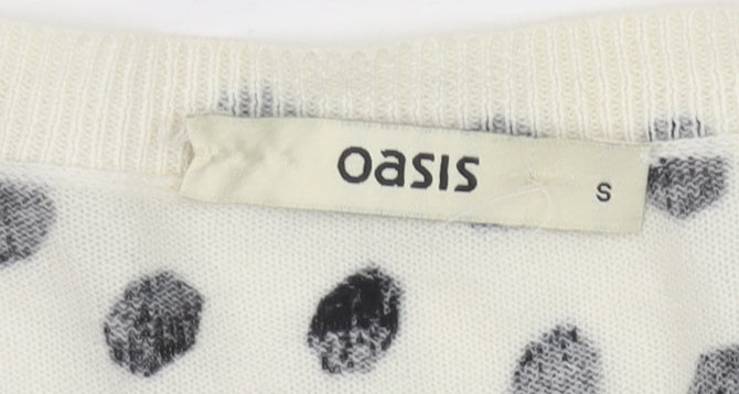 Womens UK Size S Oasis Ivory Cardigan Jumper
