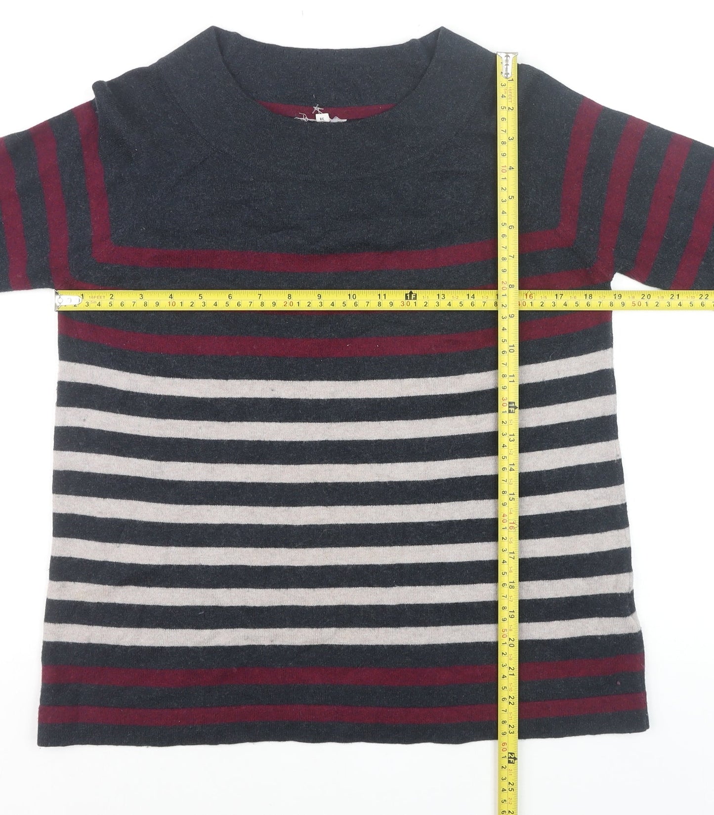 Thought Womens Multicoloured Striped Cotton Wool Jumper Size 10