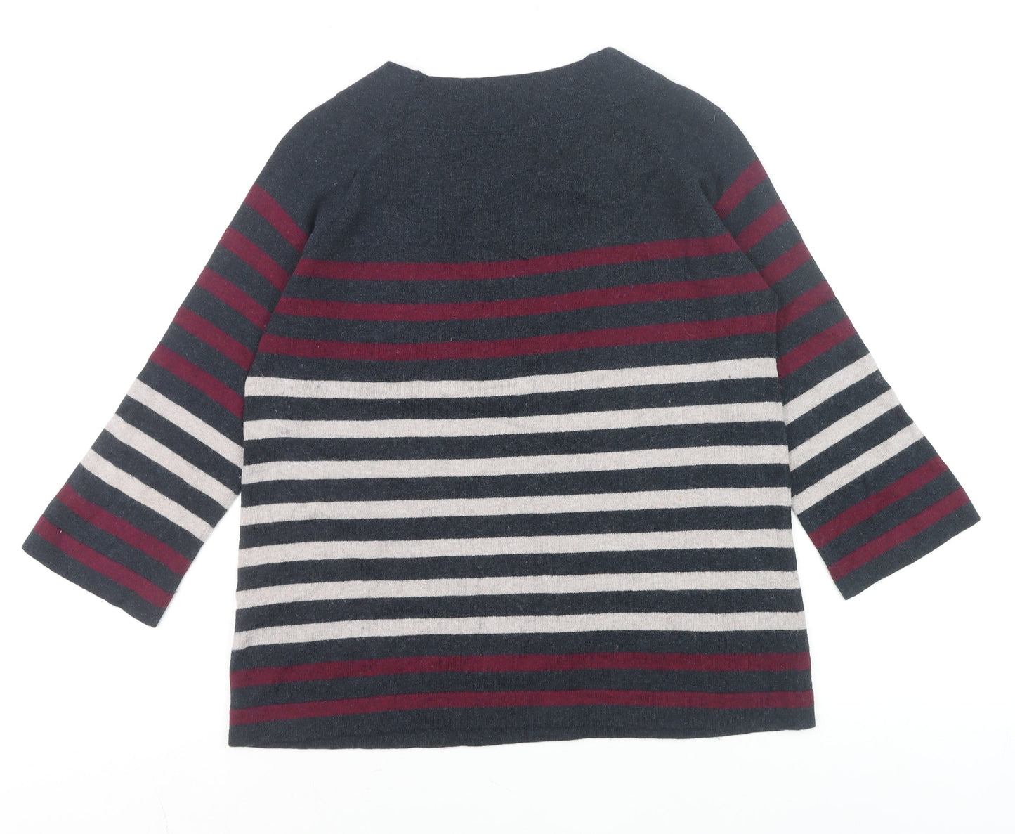 Thought Womens Multicoloured Striped Cotton Wool Jumper Size 10