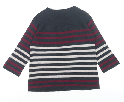Thought Womens Multicoloured Striped Cotton Wool Jumper Size 10