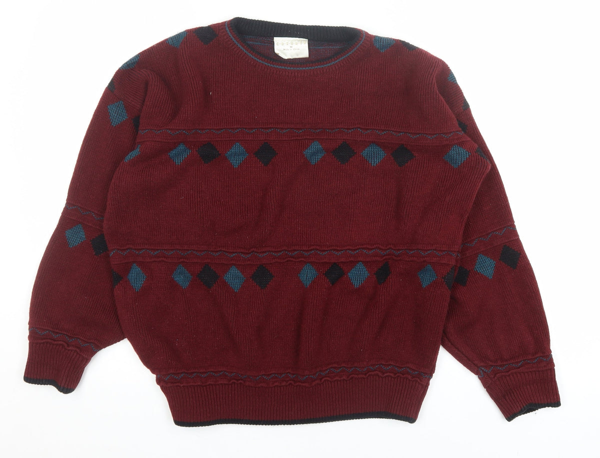 Mens UK Size M Casuals Red Pullover Jumper