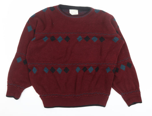 Mens UK Size M Casuals Red Pullover Jumper