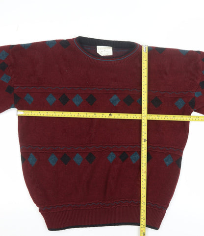 Mens UK Size M Casuals Red Pullover Jumper