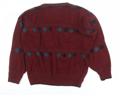 Mens UK Size M Casuals Red Pullover Jumper