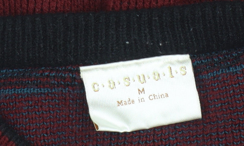 Mens UK Size M Casuals Red Pullover Jumper