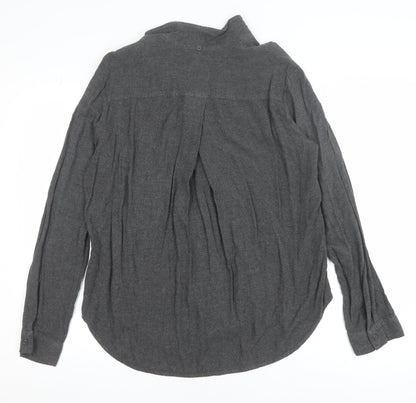 Cloth & Stone Women's Grey Rayon Button-Up Shirt Large Long Sleeve