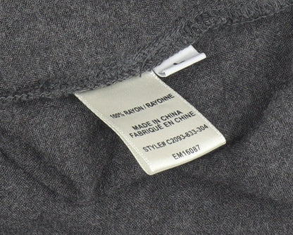 Cloth & Stone Women's Grey Rayon Button-Up Shirt Large Long Sleeve