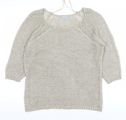 Marks & Spencer Per Una Women’s Beige Open Knit Jumper L