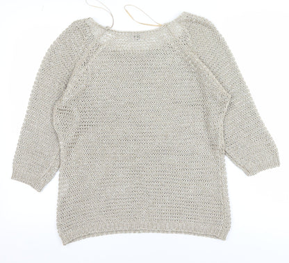Marks & Spencer Per Una Women’s Beige Open Knit Jumper L